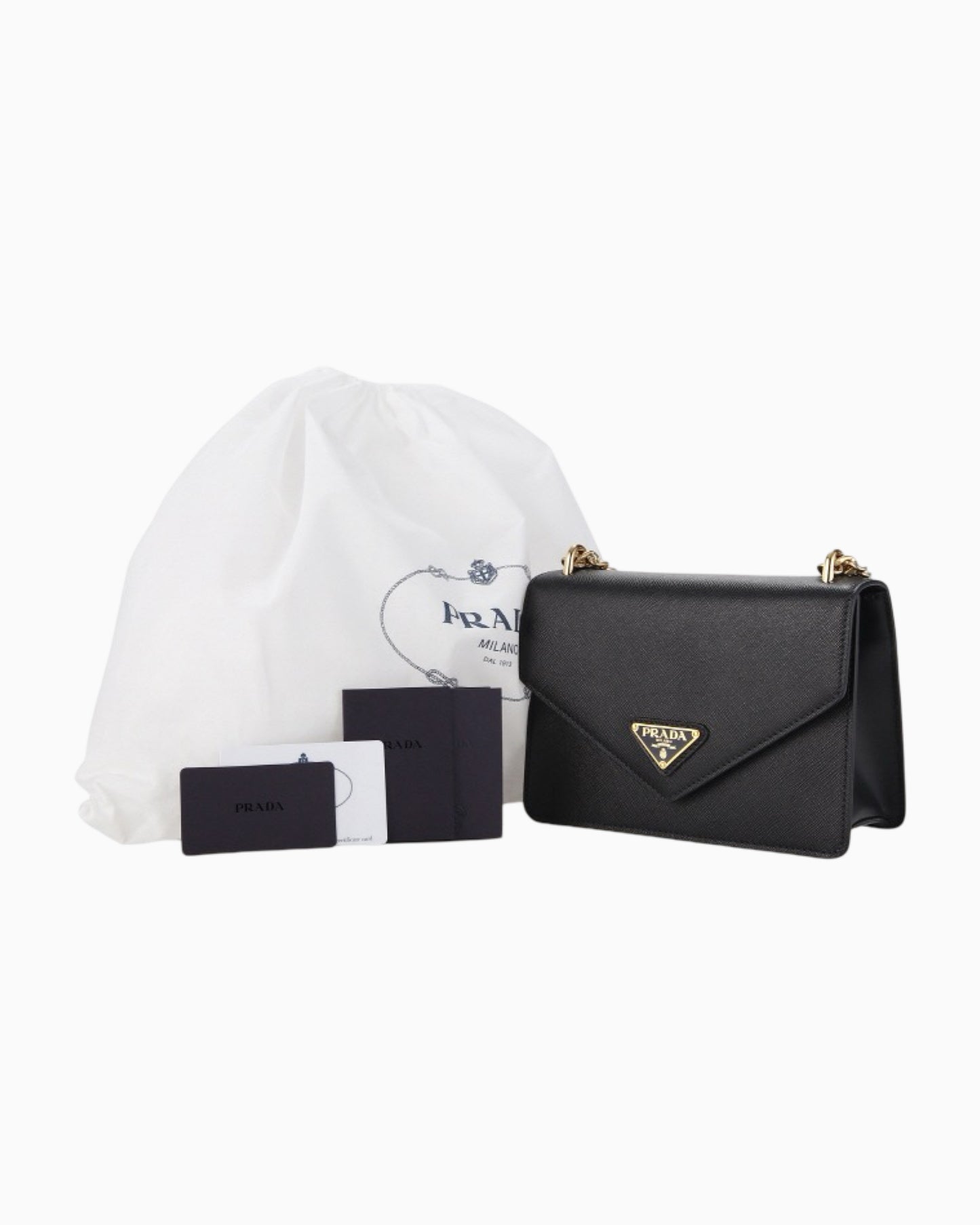 Prada Saffiano Leather Envelope Shoulder Bag