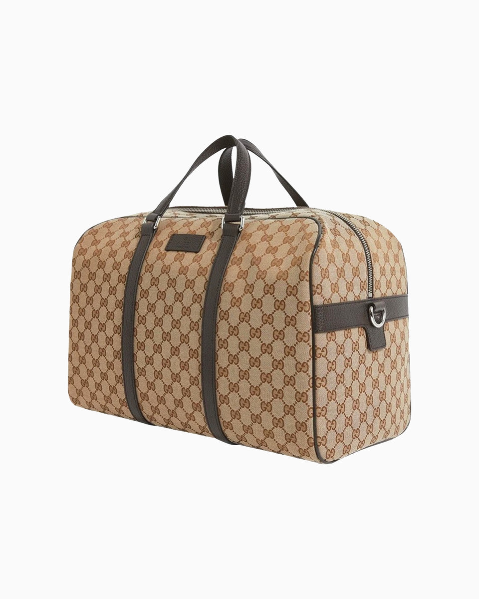 Jumbo GG Medium Canvas Duffel Bag in Beige - Gucci