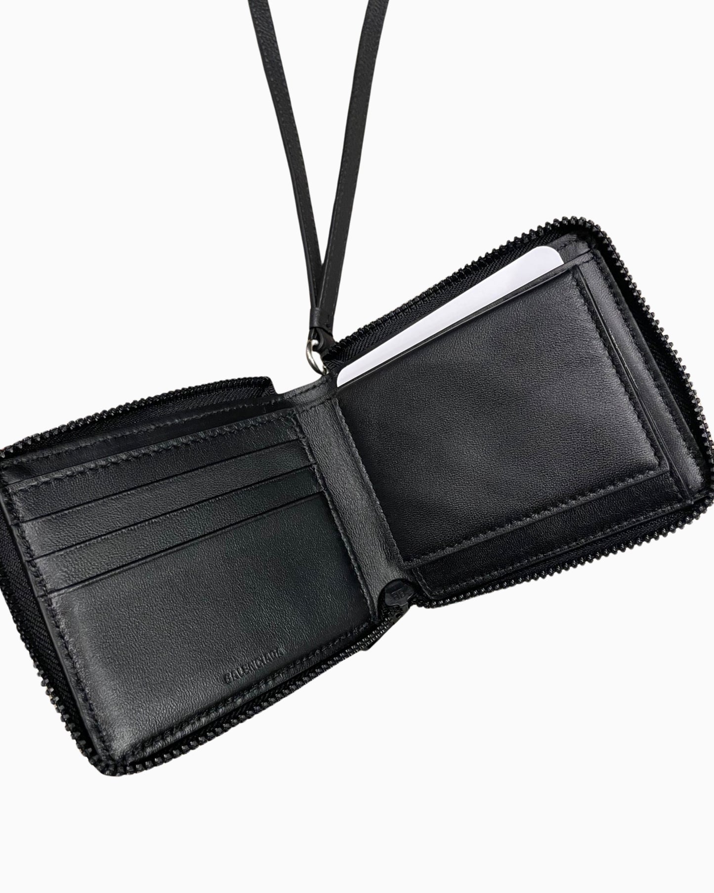 Balenciaga Car Leather Wallet with Strap