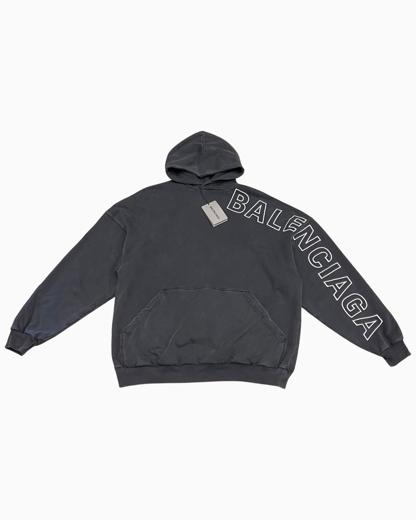 Balenciaga Embroidered Outline Logo Hoodie