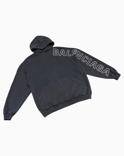 Balenciaga Embroidered Outline Logo Hoodie