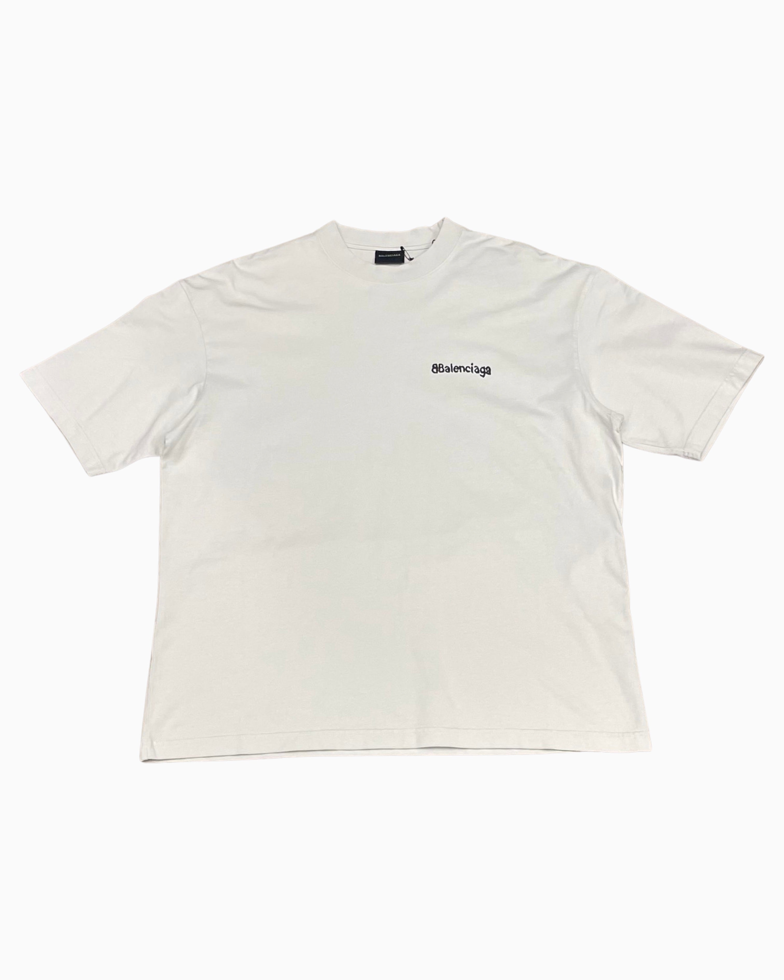 Shop Balenciaga Script Logo Shirt