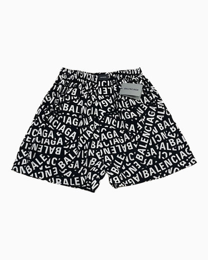 Balenciaga All Over Logo Home Shorts