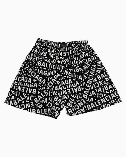 Balenciaga All Over Logo Home Shorts