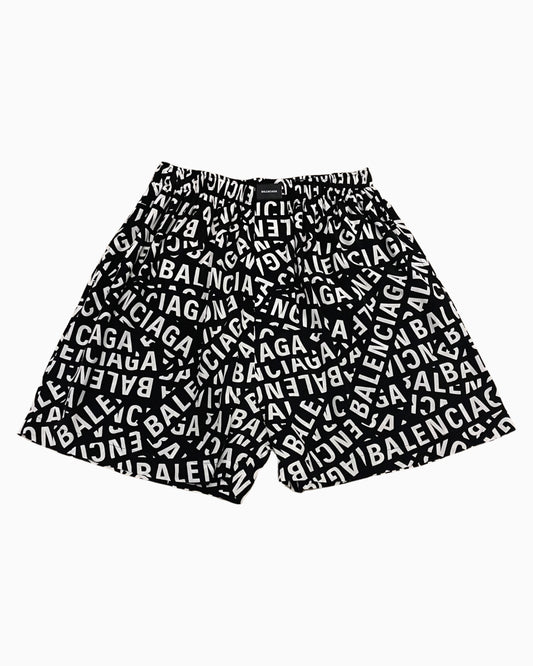 Balenciaga All Over Logo Home Shorts