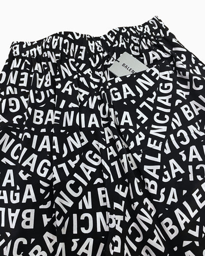 Balenciaga All Over Logo Home Shorts