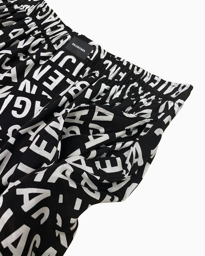 Balenciaga All Over Logo Home Shorts