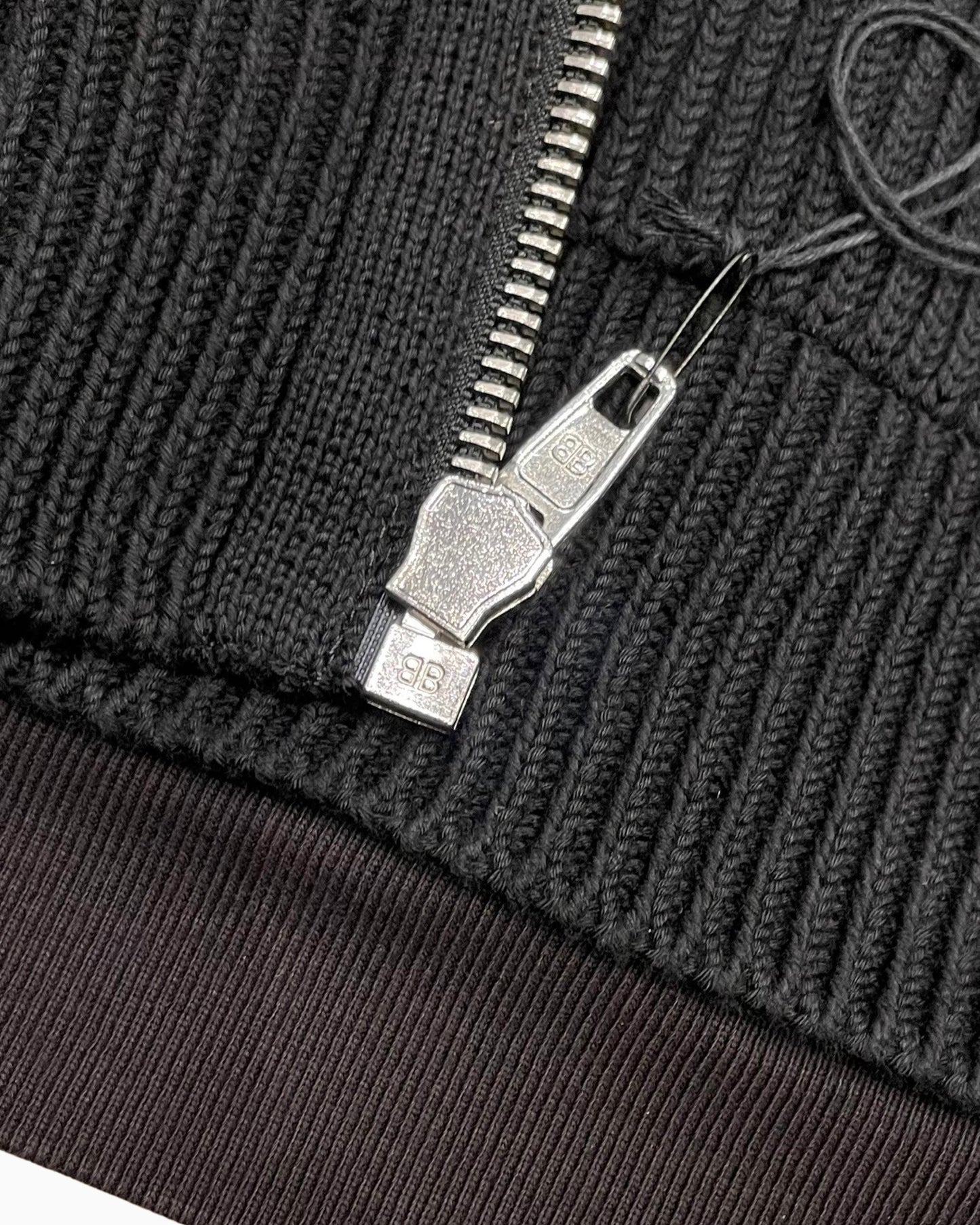 Balenciaga Unity Sports Layered Knitted Zip-Up Hoodie