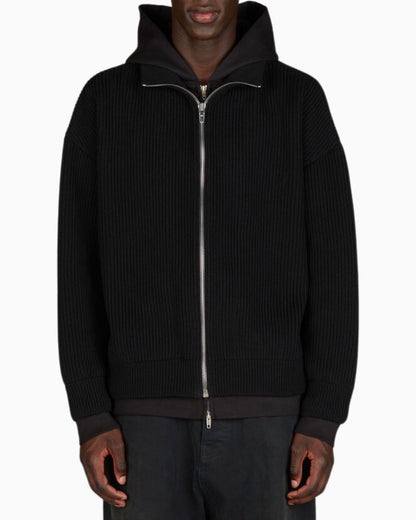 Balenciaga Unity Sports Layered Knitted Zip-Up Hoodie