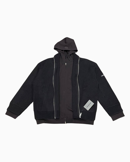 Balenciaga Unity Sports Layered Knitted Zip-Up Hoodie