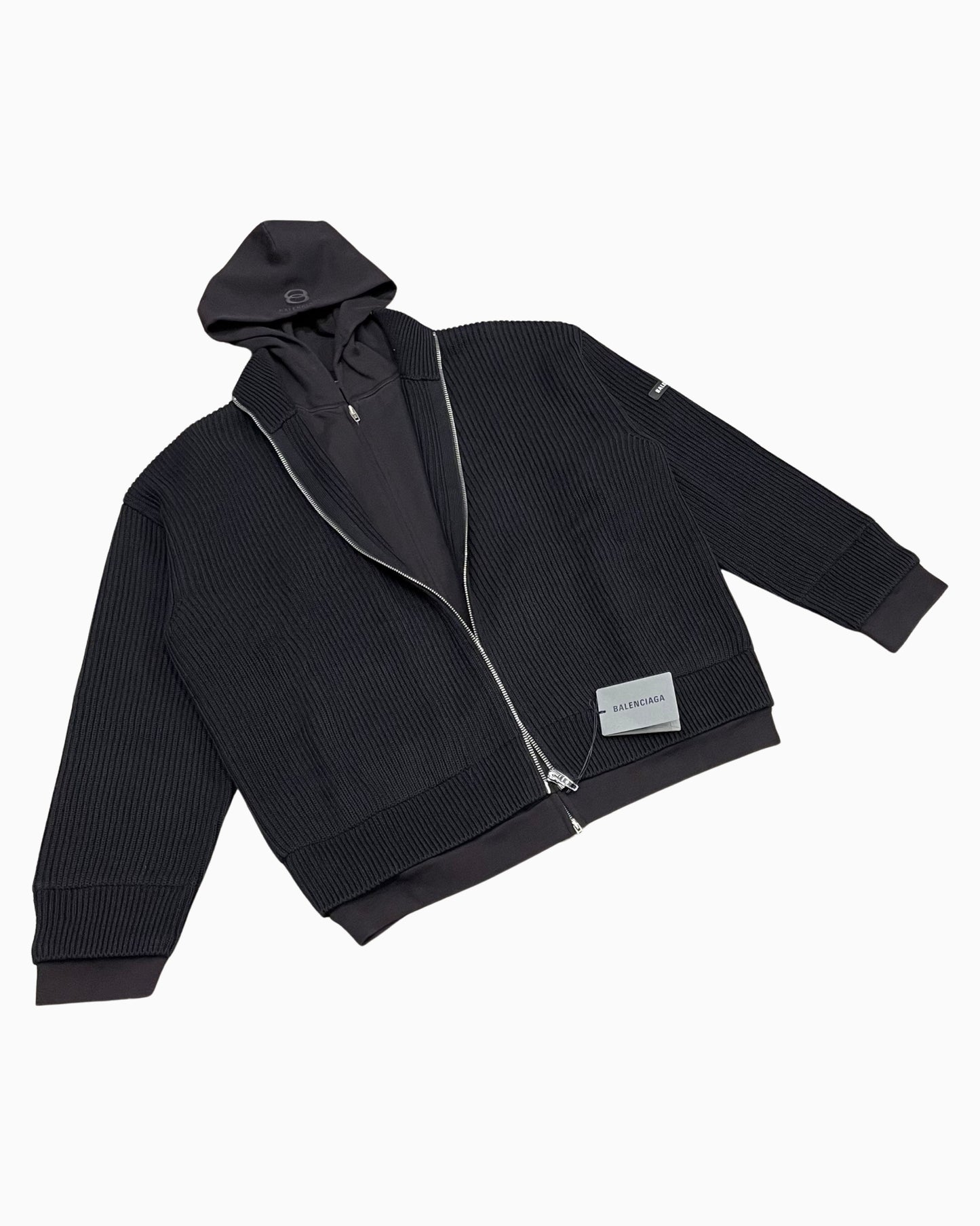 Balenciaga Unity Sports Layered Knitted Zip-Up Hoodie