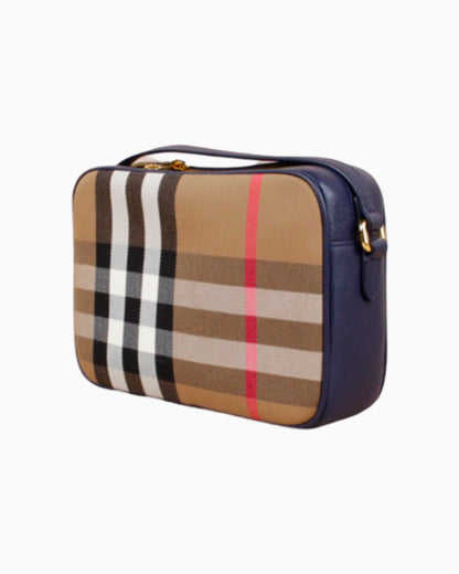 Burberry Check Print Camera Bag Large