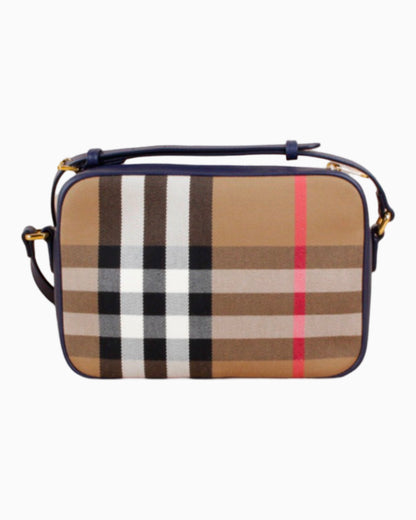 Burberry Check Print Camera Bag Large