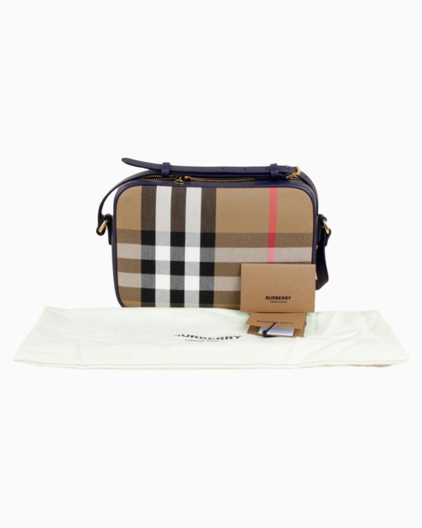 Burberry Check Print Camera Bag Large