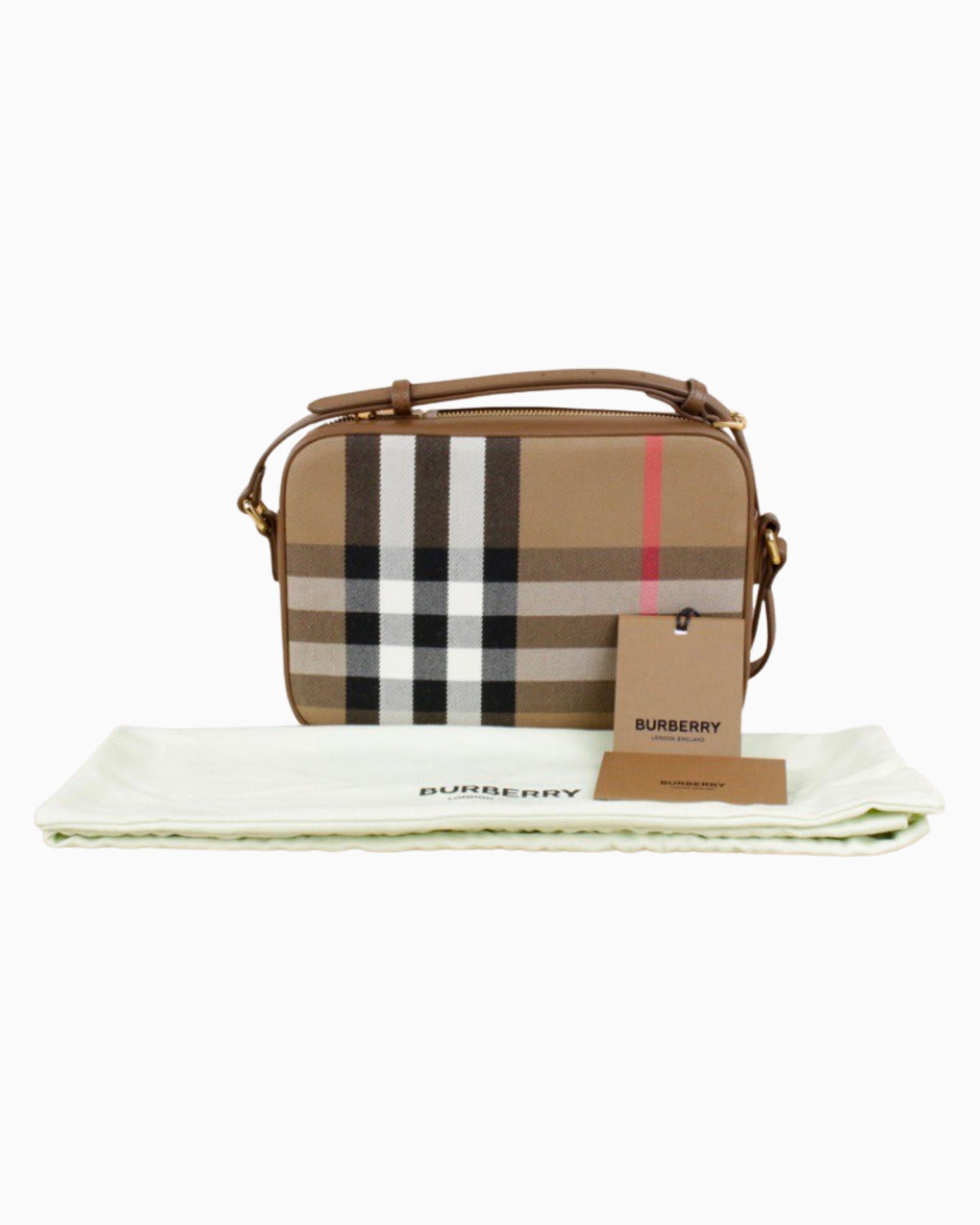 Burberry Check Print Camera Bag Large