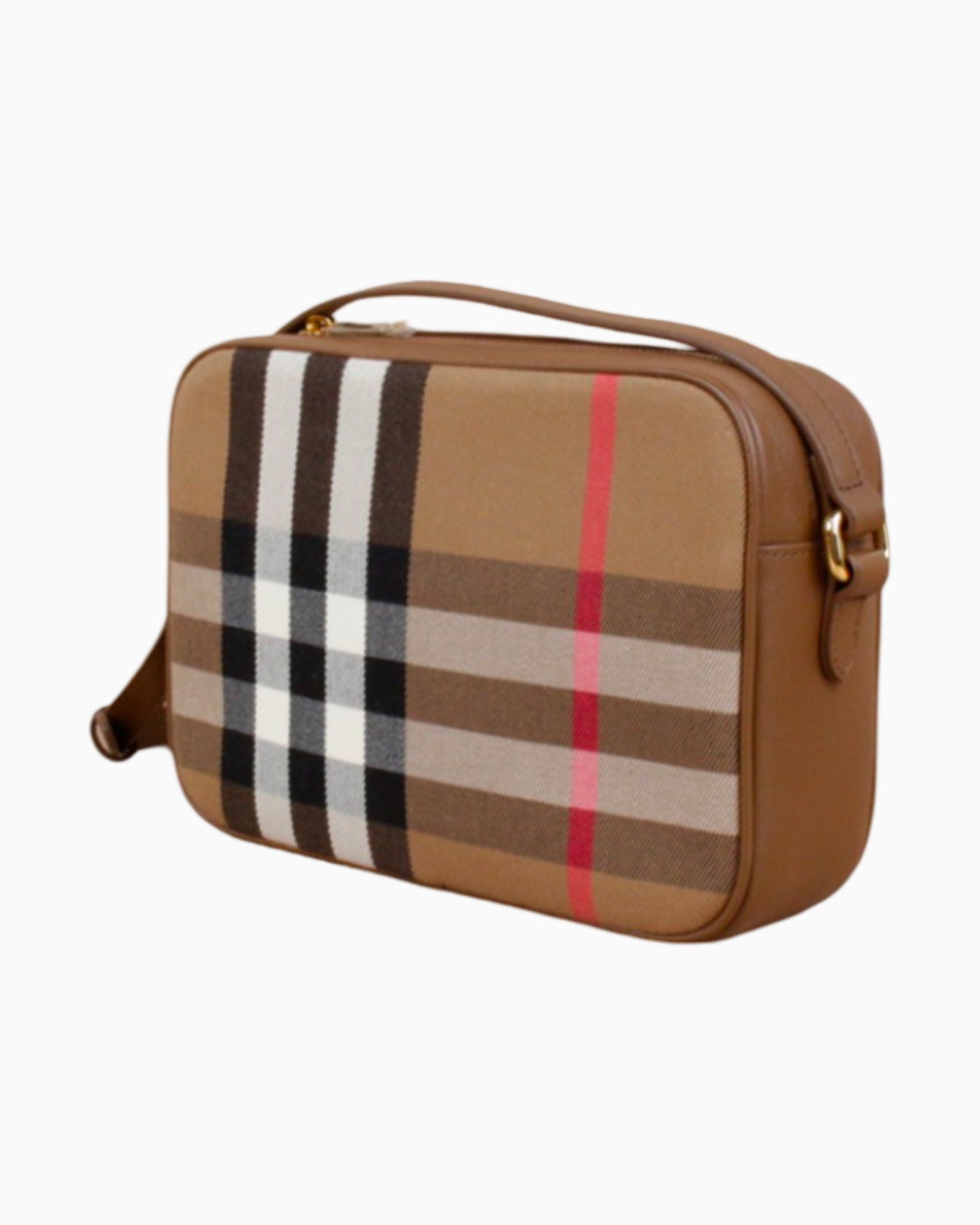 Burberry Check Print Camera Bag Large