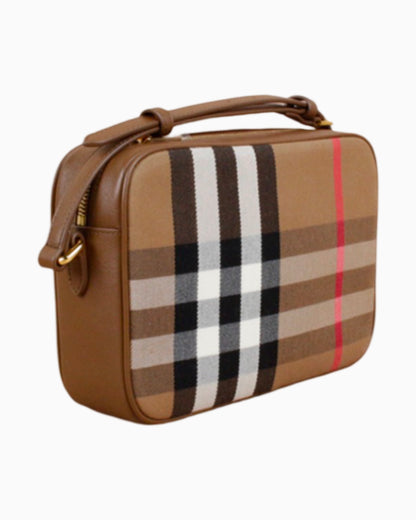 Burberry Check Print Camera Bag Large