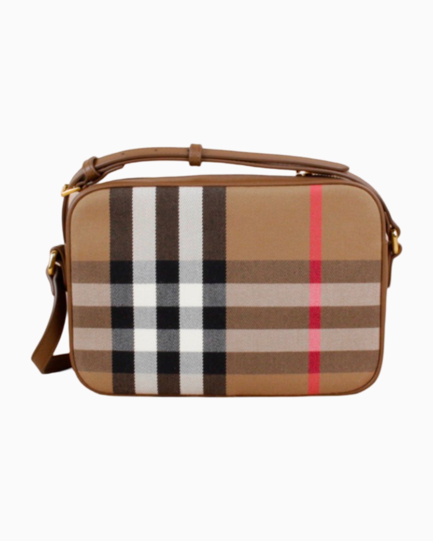 Burberry Check Print Camera Bag Large