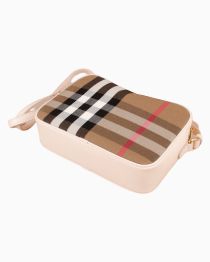 Burberry Check Print Camera Bag Large