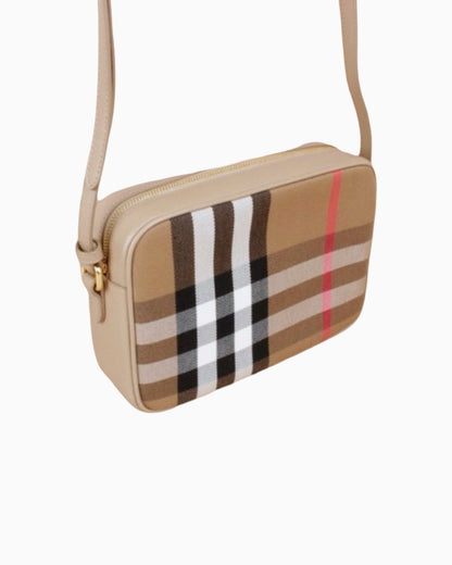 Burberry Check Print Camera Bag Small