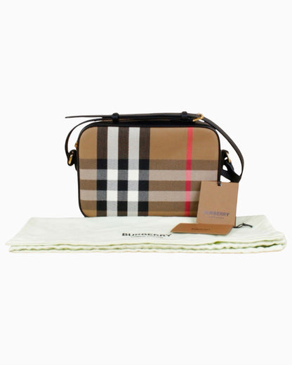 Burberry Check Print Camera Bag Small