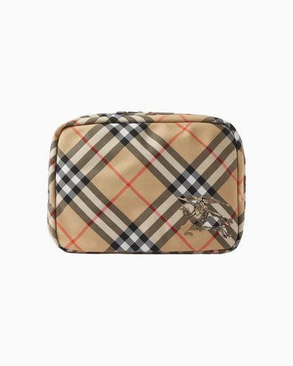 Burberry Check Print Travel Wash Bag