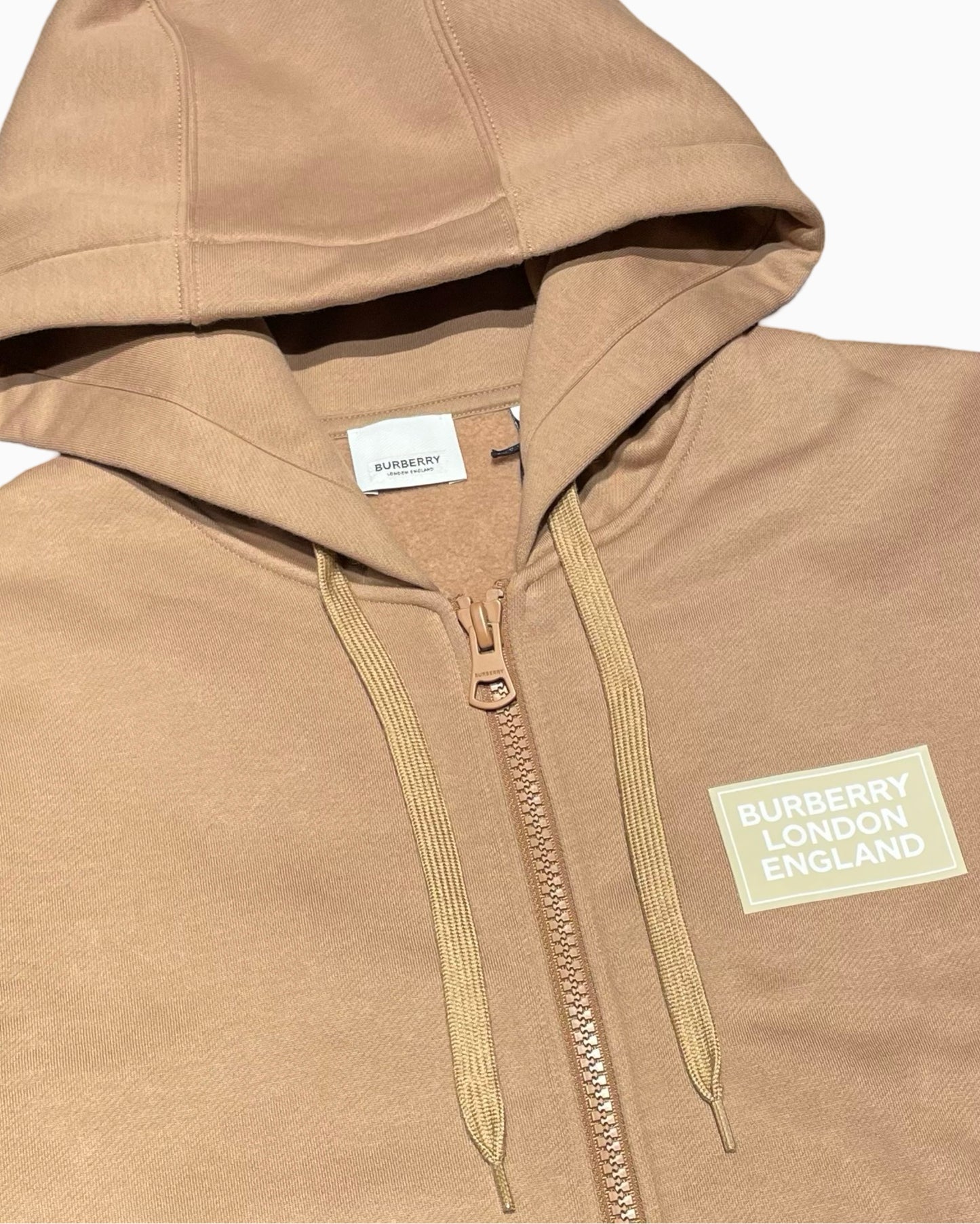 Burberry Chest Logo Zip Up Hoodie