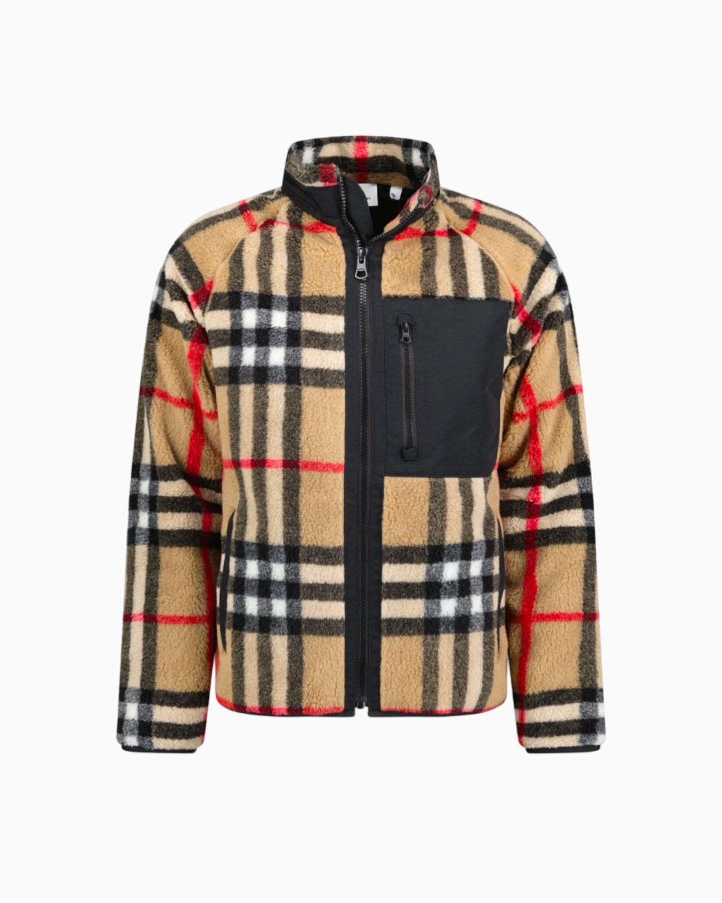 Burberry Check Print Teddy Wool Jacket