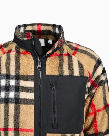 Burberry Check Print Teddy Wool Jacket