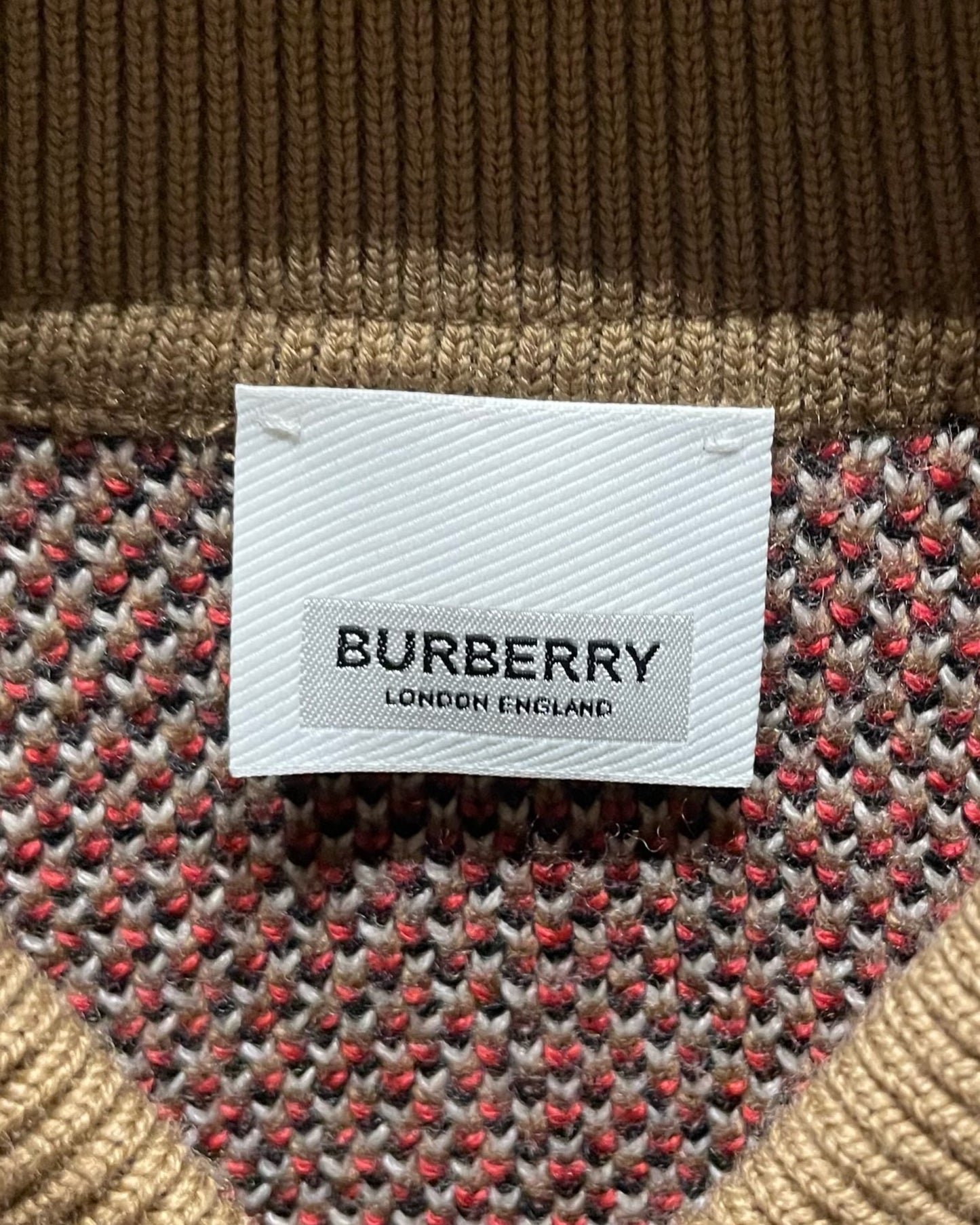 Burberry Wool Check Knit Bomber Jacket