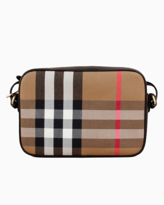 Burberry Check Print Camera Bag Large