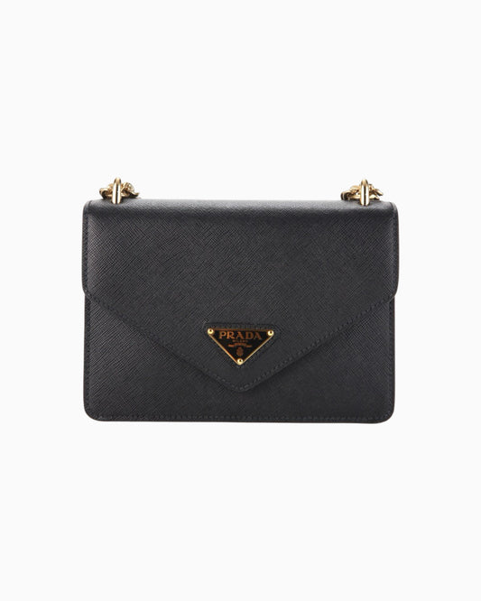 Prada Saffiano Leather Envelope Shoulder Bag