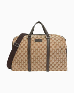 Gucci Black Tiger Print GG Supreme Canvas and Leather Carry On
