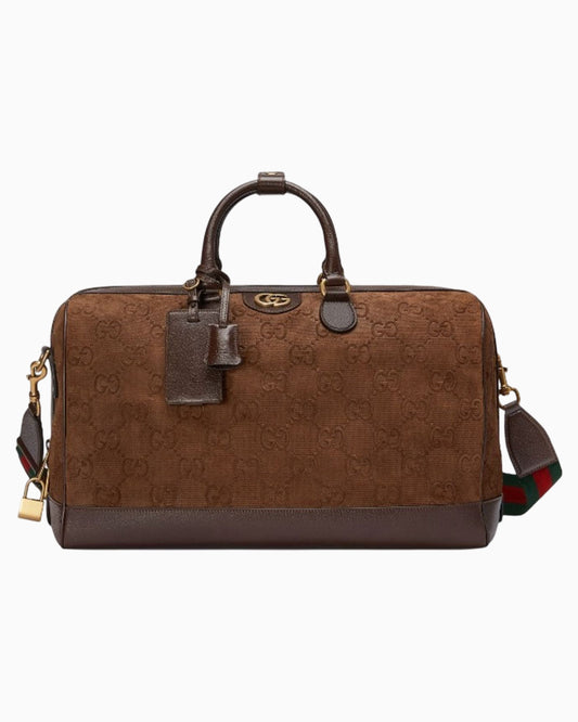 Gucci GG Suede Canvas Duffle Bag