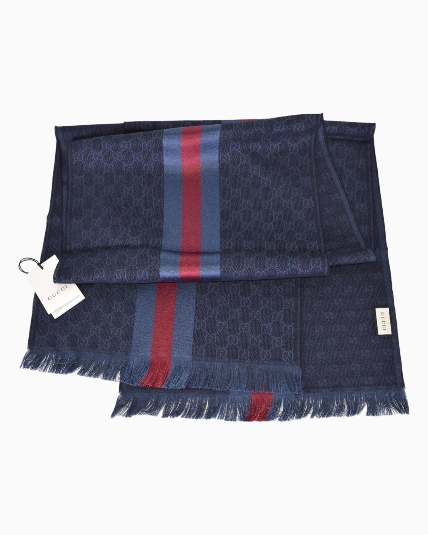 Gucci GG Knit Wool & Silk Scarf