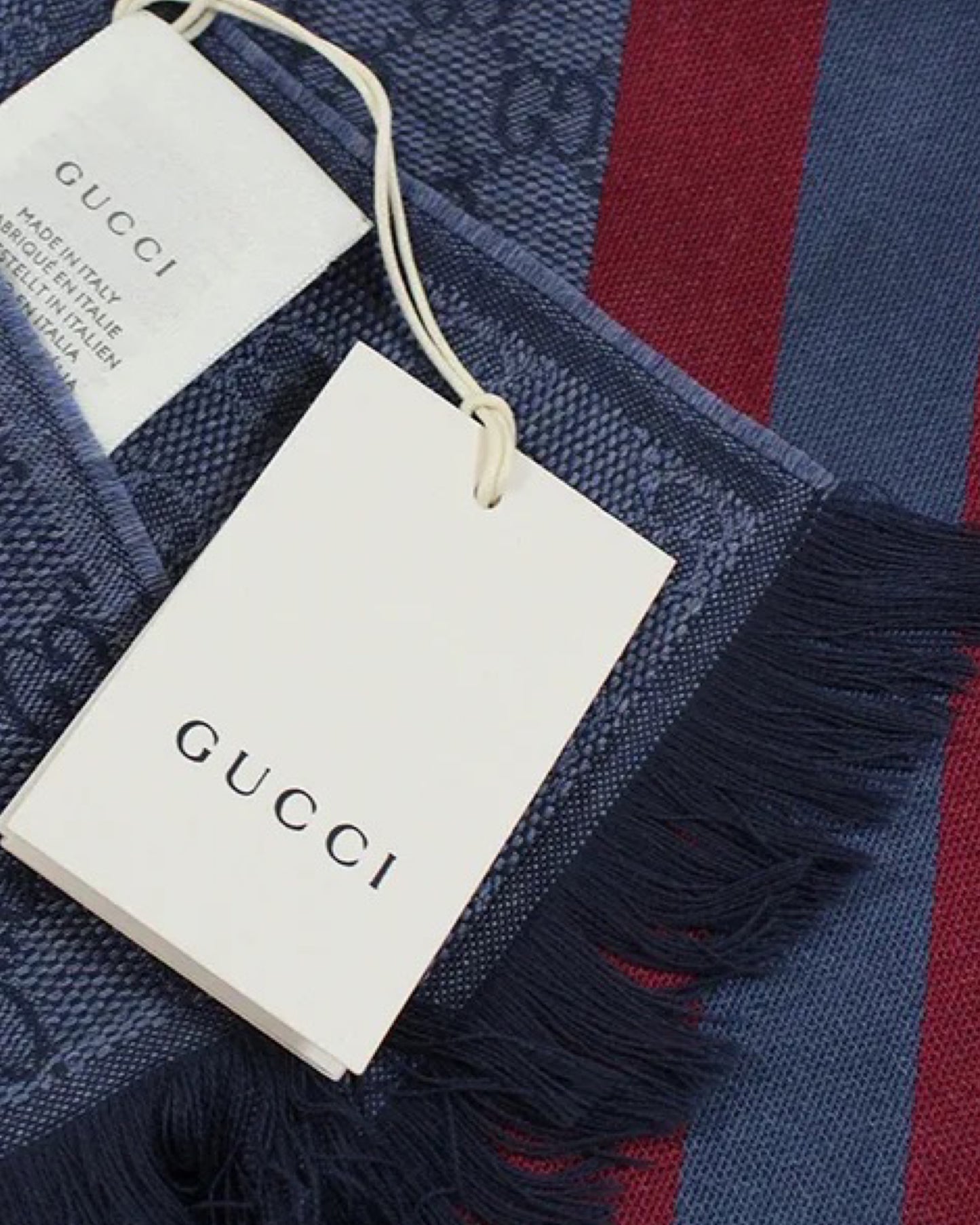 Gucci GG Knit Wool & Silk Scarf