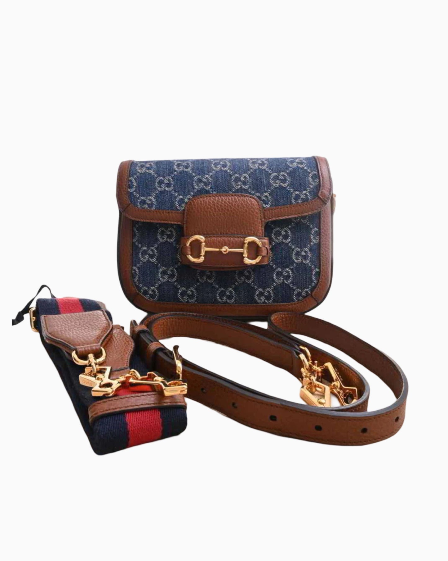 Gucci Horsebit 1955 GG Canvas Shoulder Bag