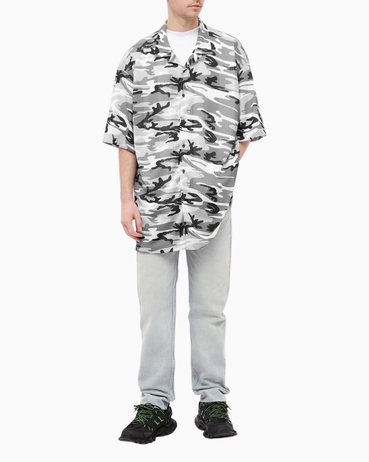 Balenciaga Military Camo Mesh Shirt