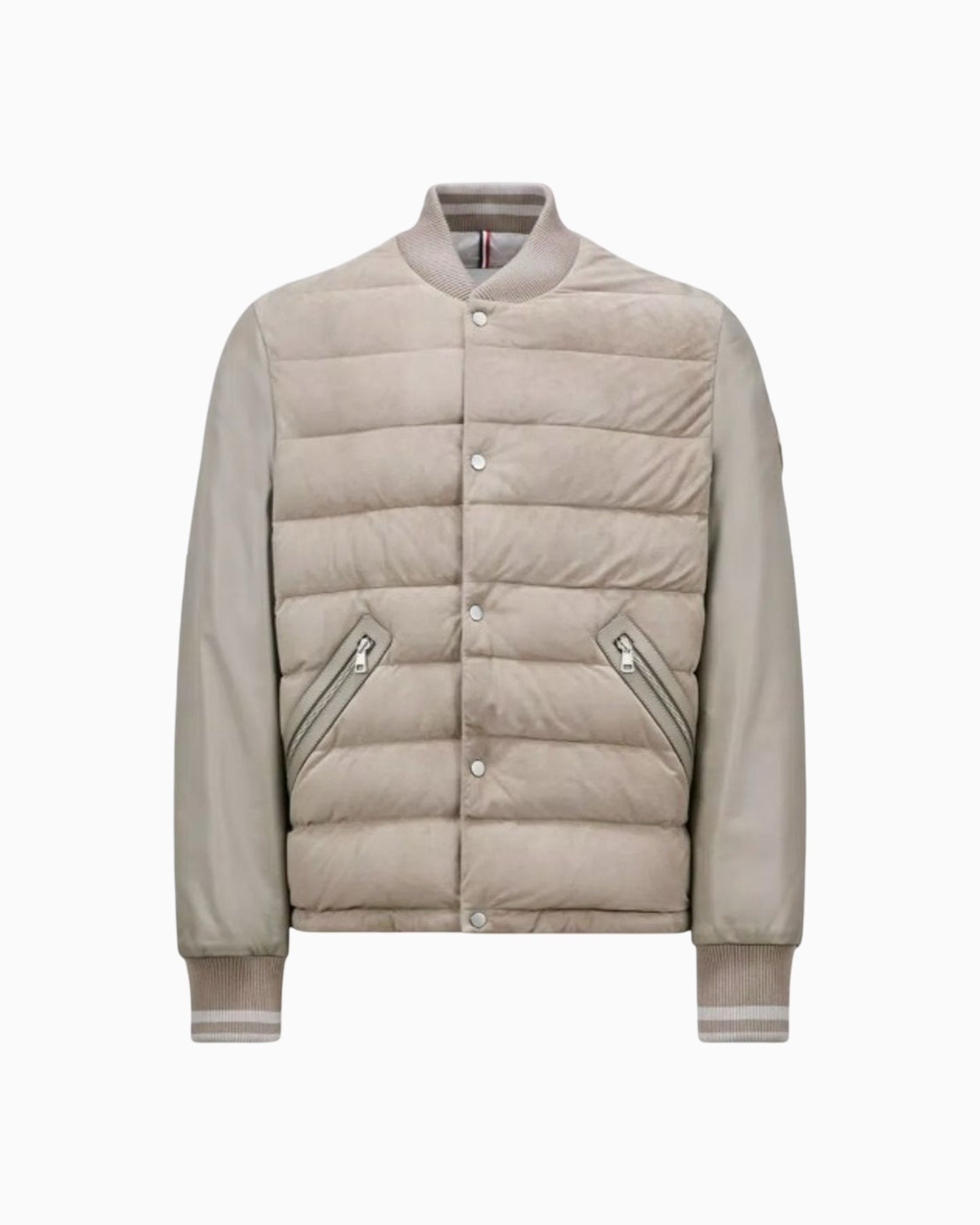 Moncler Chalanches Suede and Leather Bomber Jacket
