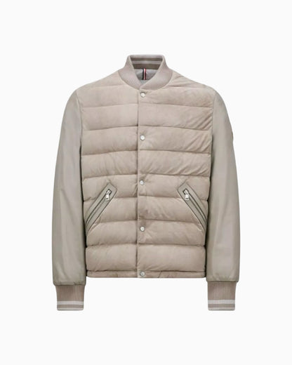 Moncler Chalanches Suede and Leather Bomber Jacket