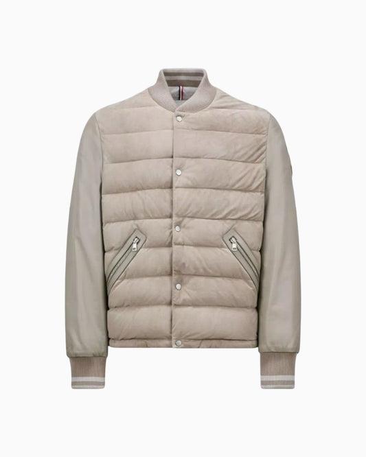 Moncler Chalanches Suede and Leather Bomber Jacket