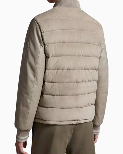 Moncler Chalanches Suede and Leather Bomber Jacket