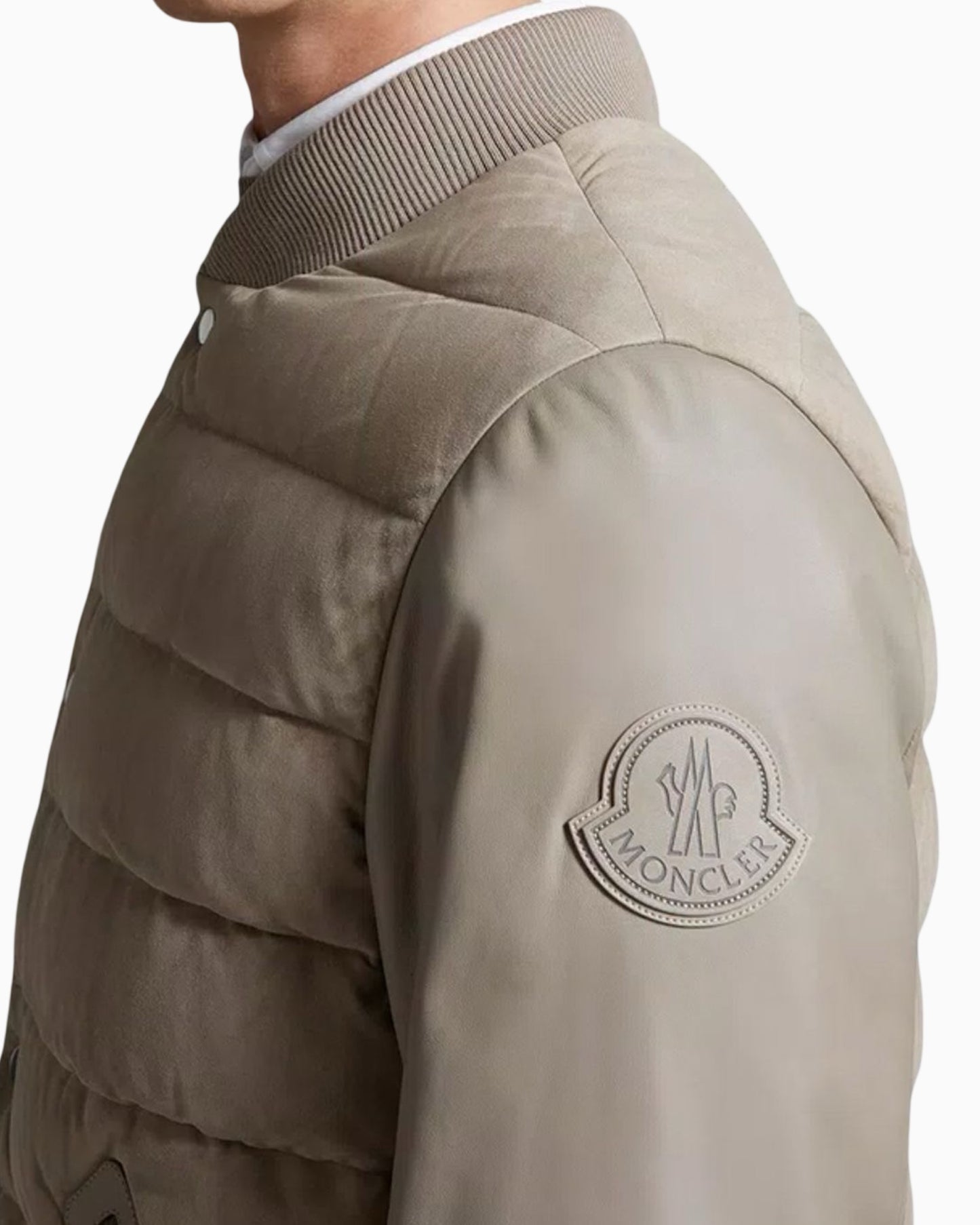 Moncler Chalanches Suede and Leather Bomber Jacket
