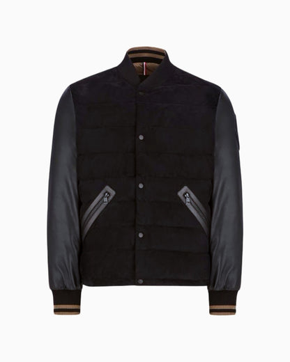 Moncler Chalanches Suede and Leather Bomber Jacket