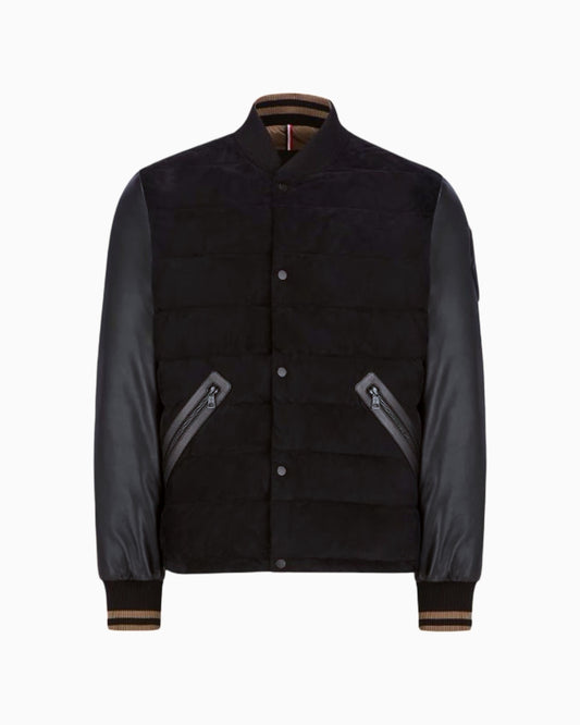 Moncler Chalanches Suede and Leather Bomber Jacket