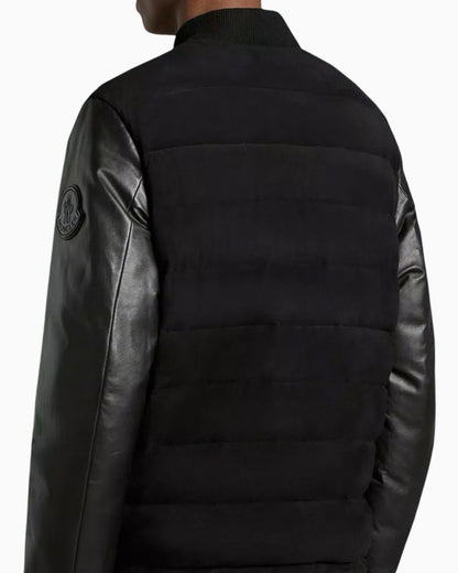 Moncler Chalanches Suede and Leather Bomber Jacket