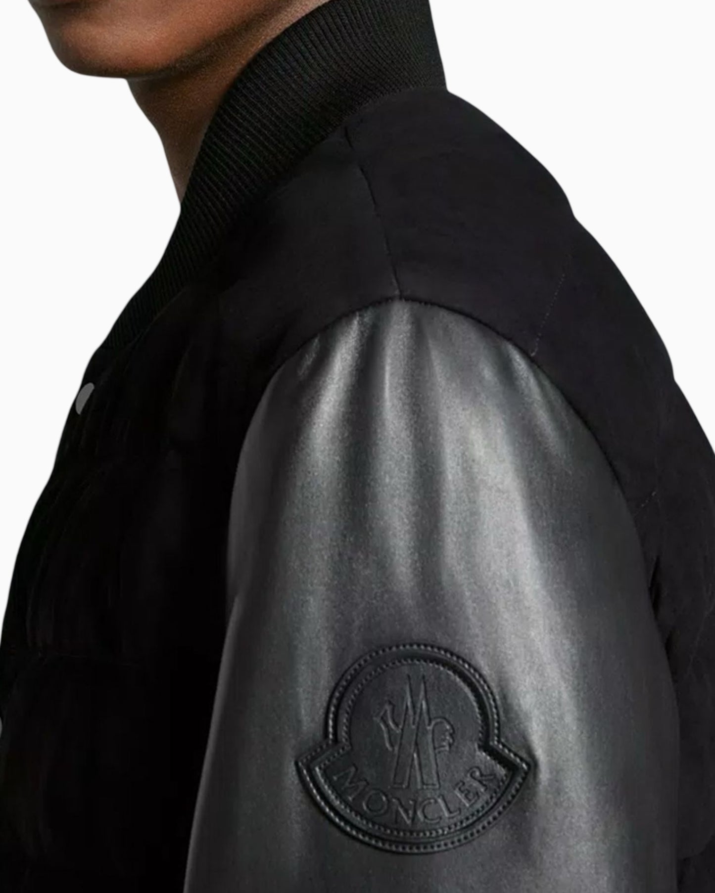 Moncler Chalanches Suede and Leather Bomber Jacket