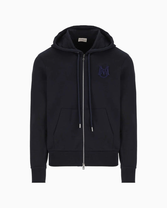 Moncler Chest Logo Zip Up Hoodie