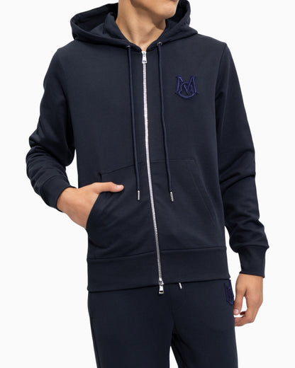 Moncler Chest Logo Zip Up Hoodie