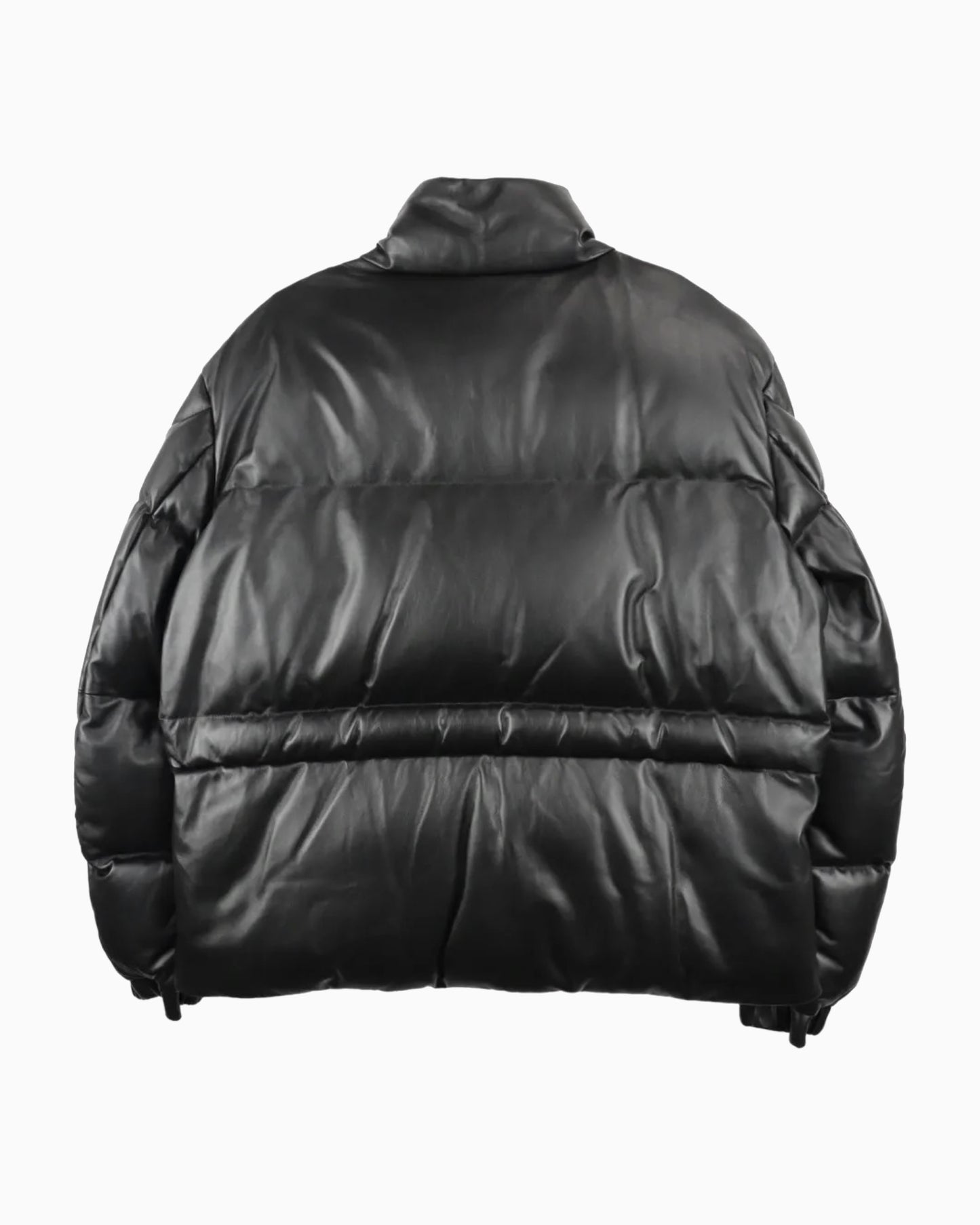 Moncler Merope Leather Short Down Bomber Jacket